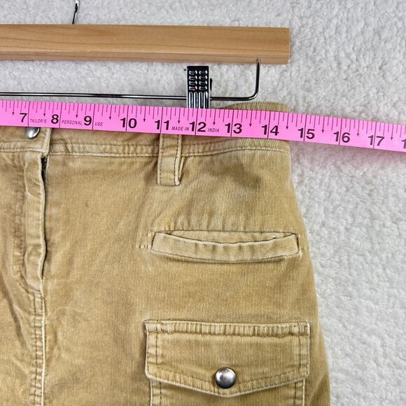 J Crew Skirt Womens 4 Tan Corduroy Utility Pockets Cargo Mini Casual Stretch - Picture 3 of 7